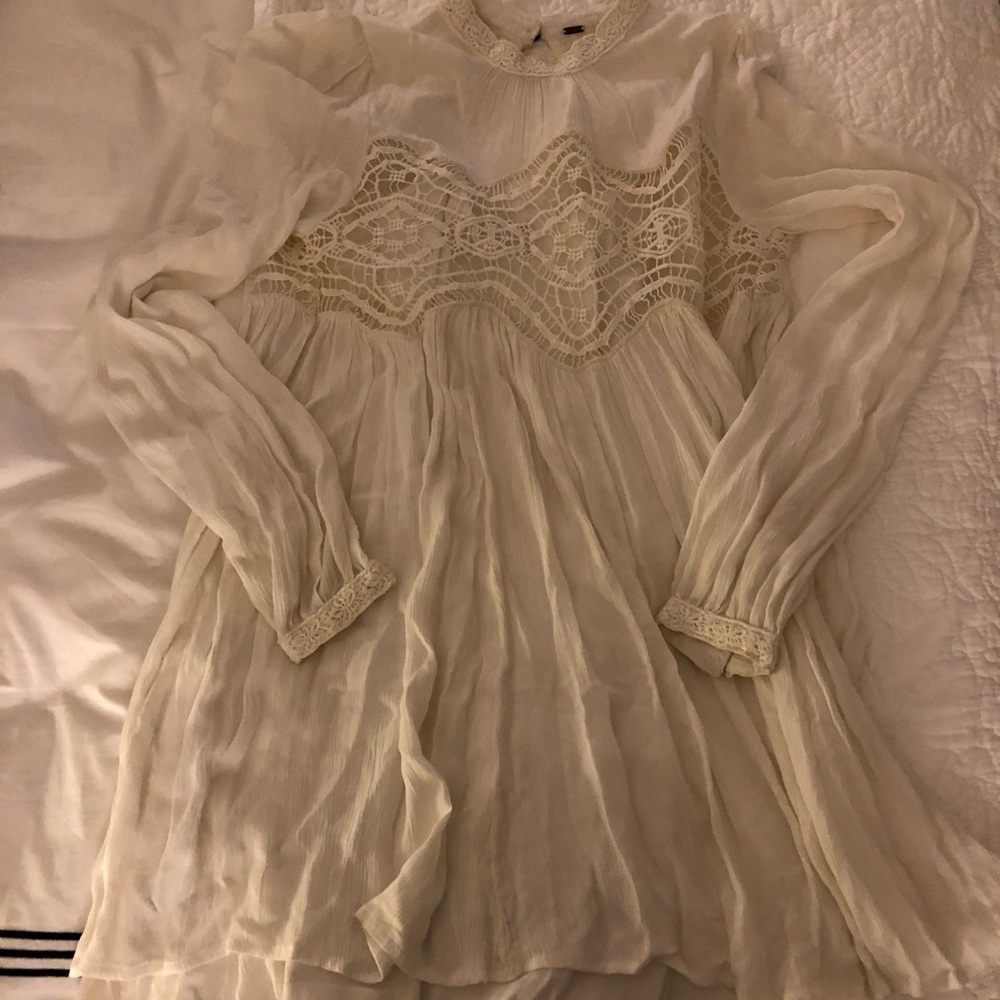 Free people white dress w/ white body con slip!